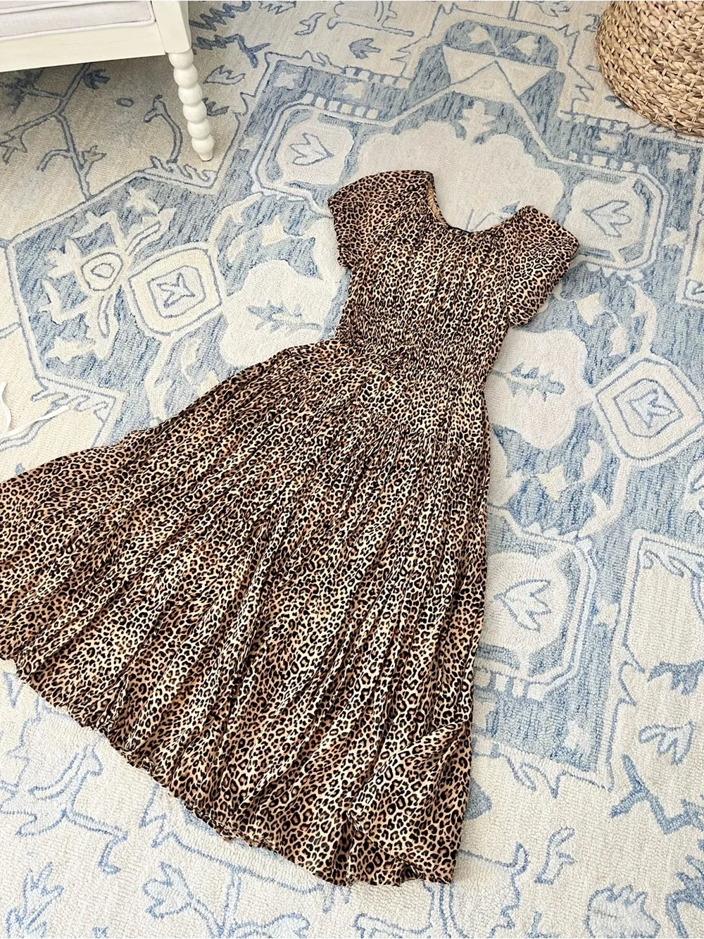 J. Crew Leopard-Print Midi Dress in Brown and Black